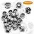 Juvielich 100PCS M4 M4x0.7mm 304 7mm 3D Locknuts Metric Nylon Inserted Hex Lock Nuts Self-Lock Nylon Insert Stainless