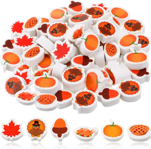 Thanksgiving Mini Acorn Erasers Bulk, 60 Pcs Cute Fall Favor Stationery for Classroom, School Kid Gifts, Rewards
