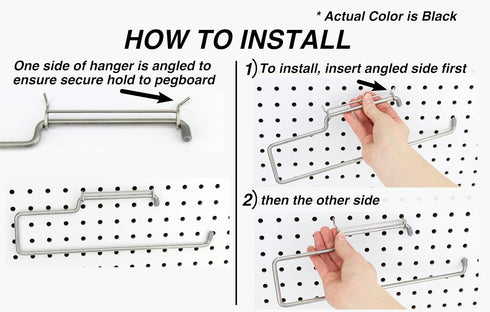 RightArrange 2-Pack Pegboard Paper Towel Holder, Steel, Black - Hooks to Any Peg Board, Organization Accessory for Home