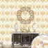 Lependor Gold Damask Peel and Stick Wallpaper Removable Self Adhesive Decorative Wall Paper Roll - 17.71" X 393"