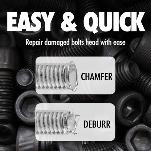 Deburring External Chamfer Tool with Tungsten Carbide Blade, Deburring Chamfering Drill Bit, Quick Release Hex Shank