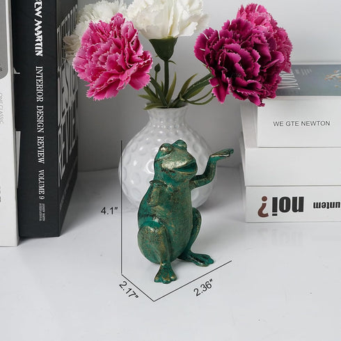 DreamsEden Cast Iron Frog Spectacle Display Eyeglass Holder Frogs Decorative Glasses Holder Sunglass Stand Metal