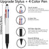 MiSiBao 5-Count Multi Colored Ballpoint Pen Set, 4-Color Medium Point (1.0mm) Touch Screen Stylus