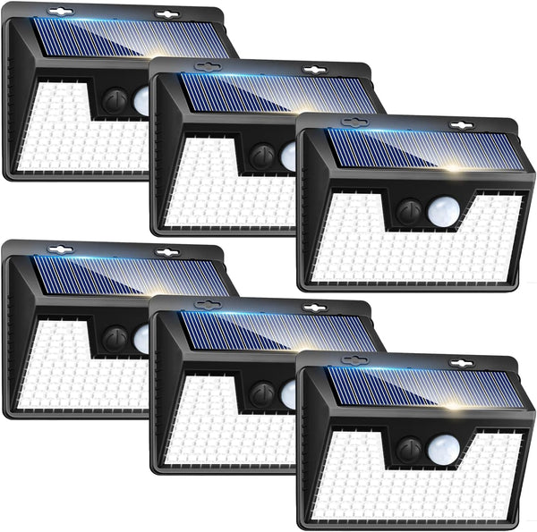 Peasur Solar Lights Outdoor Motion Sensor, 6 Pack 140 LED Solar Powered