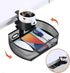 MASTLU Under Desk Organizer with Cup Holder, Swivel Pencil Drawer, Steel Organizers, 360 Spin Hidden Storage Box, Black