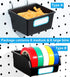 Pegboard Bins with Hooks and Labels FRIMOONY, 6 Pack Type A and 6 Pack Type B, Black