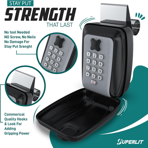 SUPERLIT Lock Box with RFID Blocker Pouch for Key Fob, Anti-Theft Device for Keyless Entry Protection for Car & Home