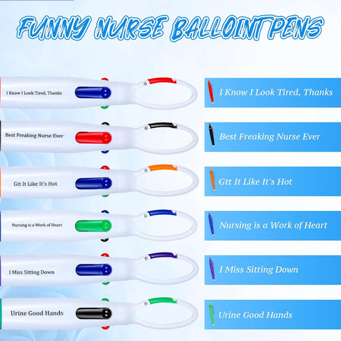 Glenmal 72 Pcs Badge Reel Pen Mini Highlighter Nurse Pens Set with Mini Scissors, LED Keychain Clip
