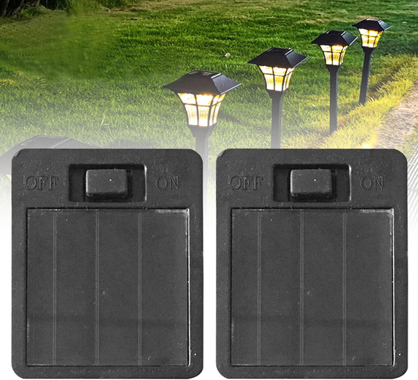 2 Pack Solar Light Replacement Top Parts for Outdoor Lanterns, Solar Panel Lid Battery Box Accessories for Garden Yard