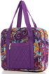 DIWI Quilted Bible Cover Extra Large Sizes 11.25 X 8.25 X 2.75 Inches Bible Tote Case (XL, C2 Purple Garden)