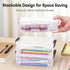 Extra Large Clear Pencil Box for Crayons, Markers, Art Supplies, Plastic Hard Pencil Case with Secure Lid, Stackable