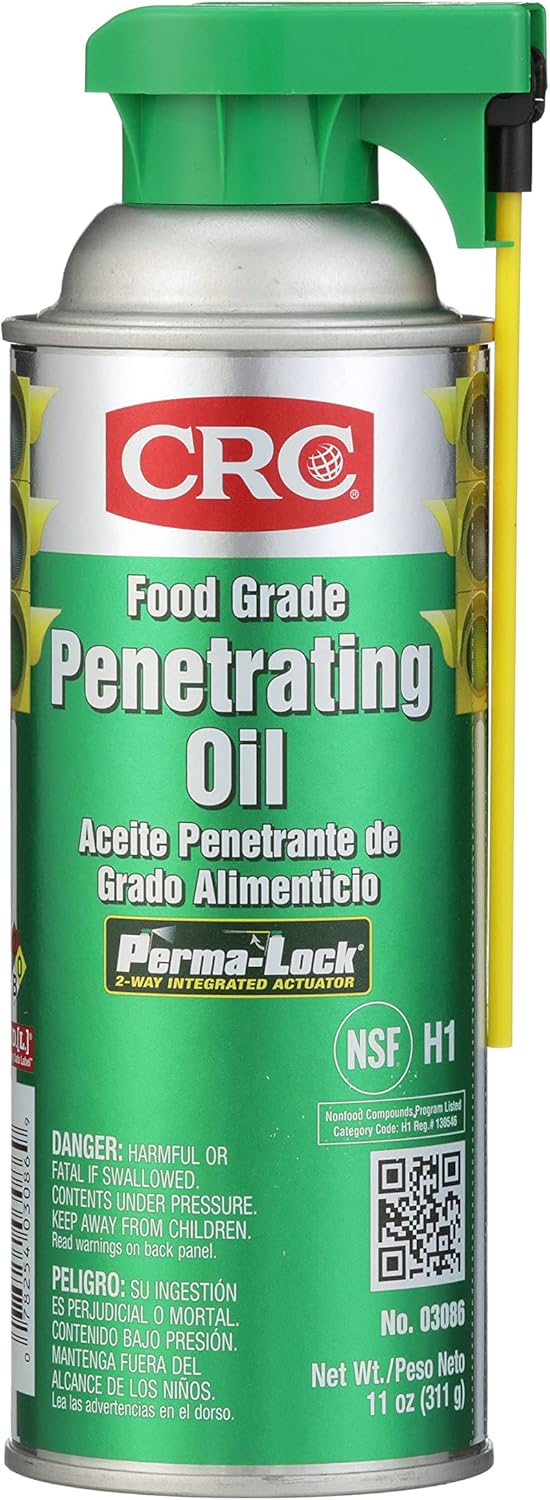 CRC Food Grade Penetrating Oil 03086, 11 Wt. Oz. General Purpose Lubricant for Food Processing Equipment