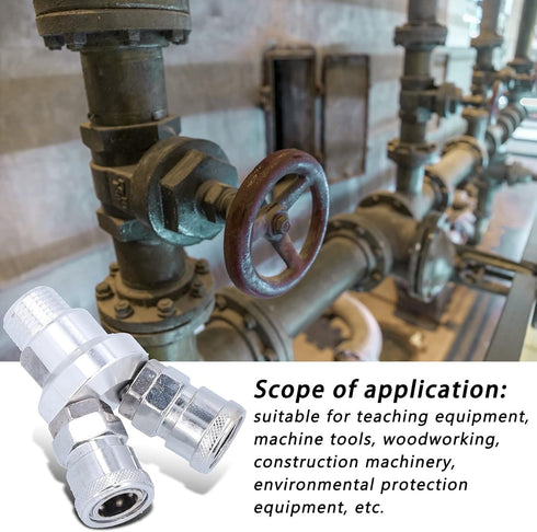 Garosa C-type Quick Connector Air Splitter, Two Way Pneumatic Fittings for Construction Machinery