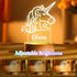 Personalized Baby Gift Name Night Light for Kids Girls Boys Nursery Decor with Unicorn Acrylic Light - Includes Remote