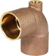 Everflow Supplies CFCT3418 Cast Brass Baseboard Tee Fitting, 3/4" x 1/8" x 3/4" with Solder Cup