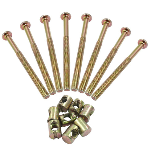 Biaungdo M8 110mm 8 x Bunk Bed Bolts, Hex Drive Socket Furniture Barrel Screws Bolt Nuts Furniture Crib Baby Bed Bolt