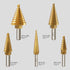 6 Pcs Step Drill Bit Set, High Speed Steel Unibit Drill Bits, Automatic Center Punch for Sheet Metal, 50 Sizes