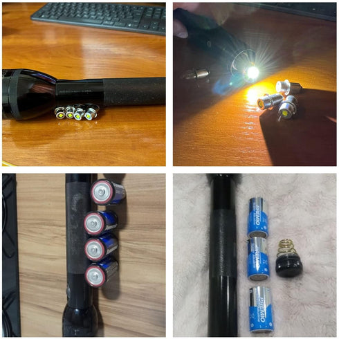 LED Flashlight Bulb Upgrade Replacement 3CD 4CD Cells 4.5V 6V 18V DC4-24V LED Conversion Kit (4Pack)
