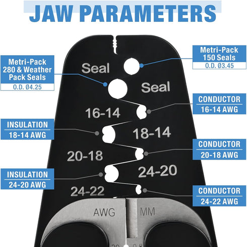 iCrimp IWC-1424AB Wire Crimping Tool for Weather Pack and Metri Pack Terminals with Built-in Stripper and Cutter