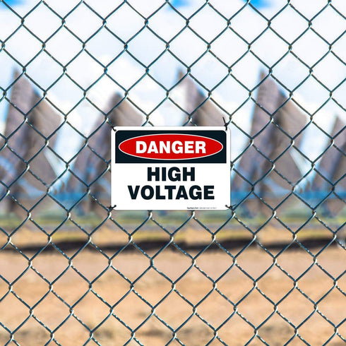 High Voltage Sign, Danger 10x7 Inches, Rust Free .040 Aluminum, Fade Resistant, Made in the USA