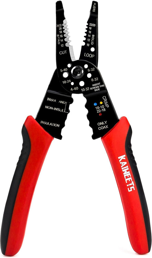 KAIWEETS Wire Stripper 10-22 AWG, Multipurpose Electrical Wire Pliers with Screw Cutter