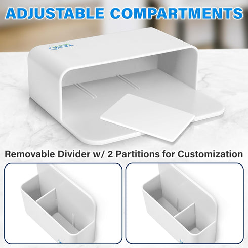 YES4QUALITY Magnetic Pen Holder - Strong Magnetic Back & 2 Compartments for Dry Erase Marker, Whiteboard, Fridge