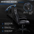 JUMMICO 300LBS, High Back Leather Gaming Chair, Swivel Task Chair with Arms (Black)