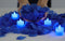 LANKER 500 PCS Blue Artificial Rose Petals with 24 Bright Flickering Blue Flameless LED Tea Lights for Valentine's