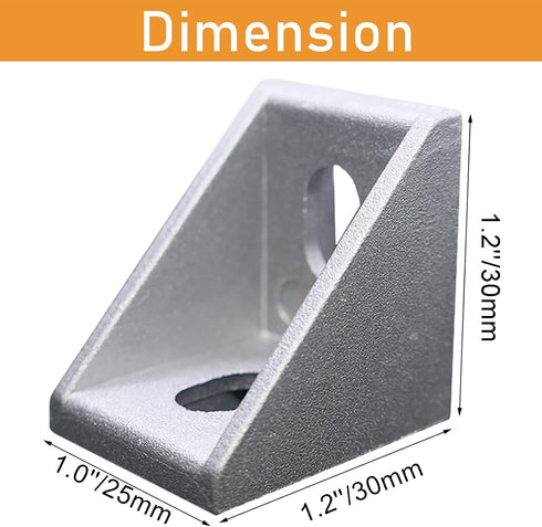 12 Sets 1010 Series Aluminum Extrusion Profile Connector, 12pcs Corner Bracket with T Nuts and Screws