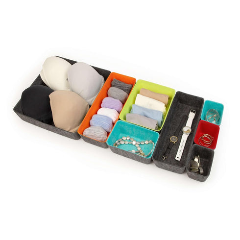 Three by Three Seattle Felt·Like·It! Multicolor Felt Bins for Office, Crafts, Classroom, Living Room & Bedroom