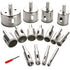 15PCS Diamond Drill Bit Set, 3 Otters Hole Saw for Glass, Marble, Granite Stone