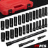 TOHOME 1/2" Set 29-Piece, SAE(3/8" 1") Metric(10-24mm) Drive Impact Socket Cr-V-M Steel Deep Socket - & Sizes