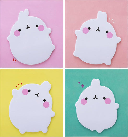 Cute Animal Self Stick Notes, 8 Pack Kawaii Rabbit Sticky Notes, Cartoon Memo Pads for Students Home Office Gifts