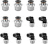 12 Pcs Push to Connect Fittings 5/32 Inch Tube OD x 1/4 Inch NPT Thread for Pneumatic Air Line