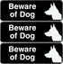 Excello Global Products Beware of Dog Sign, Easy to Mount Informative Plastic Sign with Symbols, Pack of 3