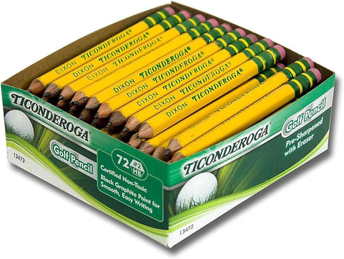 Ticonderoga DIX13472 Golf Pencil, Yellow, 72 Count