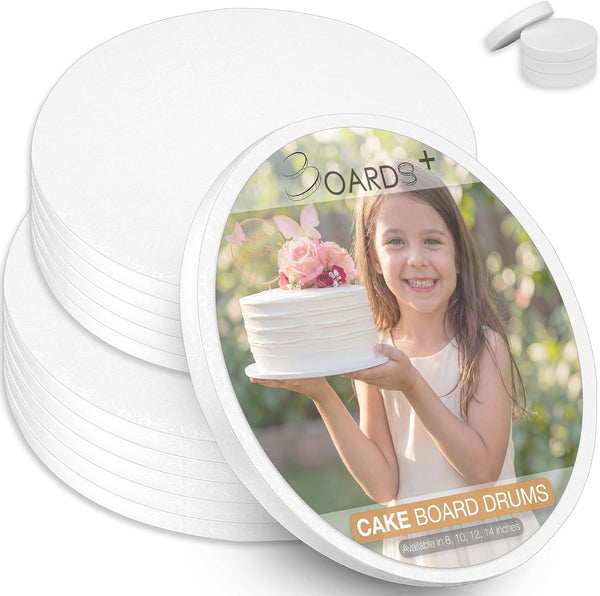 BOARDS+ Sleek Cake Drum 10 & 12 Inch (2 Sizes, 14 Pack