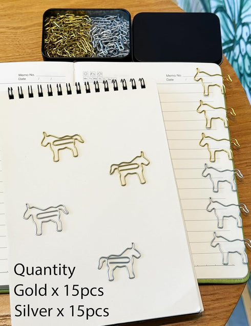 Cute Horse Paper Clips, 30PCS Animal Shaped Page Markers for Office School Supplies