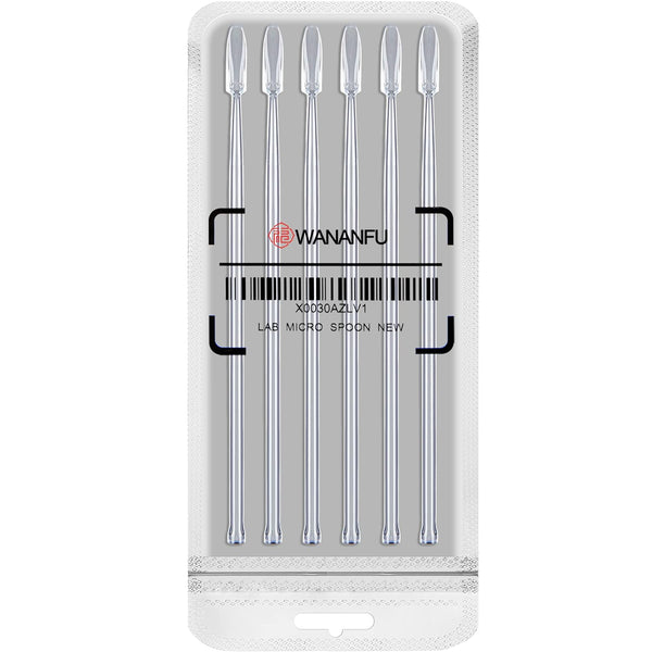 WANANFU Capsule Filling Kit - 6 Units Micro Lab Spoon with Tamper for Filling Gelatin or Vegan Empty Capsules Size 000,