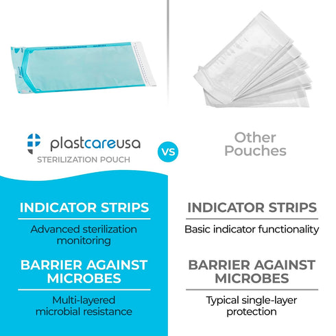 200 7.5 13 X Self Sealing Sterilization Pouches - Autoclave Sterilizer Bags Pouch for Sterilizing Dental Medical