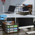 Black Desk File Organizer, 4-Tier Wood Organizers with 5 A4 File Folders, Letter Size for Office, School, Home