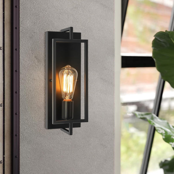Black Wall Sconce Lighting, Single Light Bathroom Vanity Light fixtures Modern Indoor