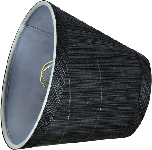 Aspen Creative 32061-2A, 3" 5" 4" Set 2 Hardback Empire Clip-On Chandelier Lamp Shade, Grey and Black, Top x Bottom x