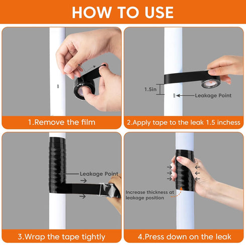 36FT Self-Fusing Silicone Tape, Waterproof Tape for Leaks, Heavy Duty Hose Leak and Cable Winding Insulation