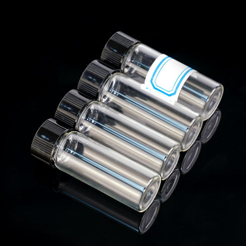 10PCS 4ml Clear Glass Vials with Screw Caps and PE pad, Leak-Proof Liquid Storage Empty Vials with Droppers