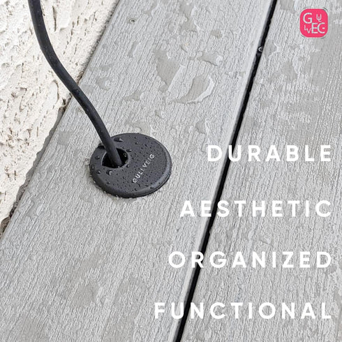 Black 1-3/8 Inch Desk Grommet Set, Cable Hole Cover & Wire Organizer for Desk Cord Management, 3Pcs