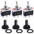 Twidec 3Pcs Heavy Duty Rocker Momentary Toggle Switch - 16A 250V AC DPDT 3 Position 6 Pin (ON)-Off-(ON) with Metal Boot