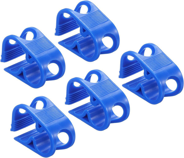 PATIKIL 5Pcs Plastic Tube Tubing Clamps, Adjustable 1/4" - 1/2" Tube OD Hose Clamp Clip for Laboratory Pinch Valve, Blue