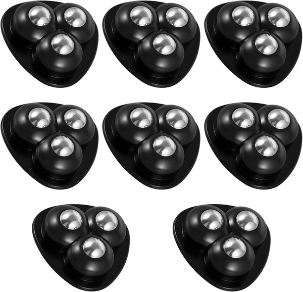 Thrymme 8 Pack Appliance Casters, Peel-and-Stick Small Appliance Slider 360 Swivel, Triangular Rollers