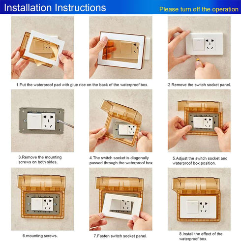 Fielect Weatherproof Outlet Cover Plug 86 Type Electrical Outlet Cover Protector for Retrofit Siding Construction